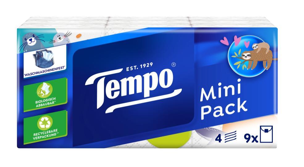 Tempo Taschentücher Minis 1 Packung á 9 x 5 Taschentücher