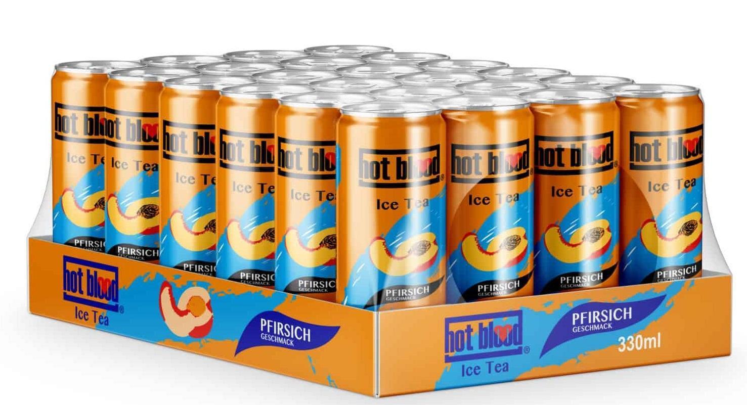 Hot Blood Ice Tea Pfirsich - 24×0,33l Dosen