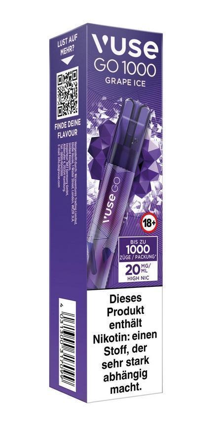 Vuse GO 1000 Grape Ice 20 mg/ml - 1 Einweg Vape