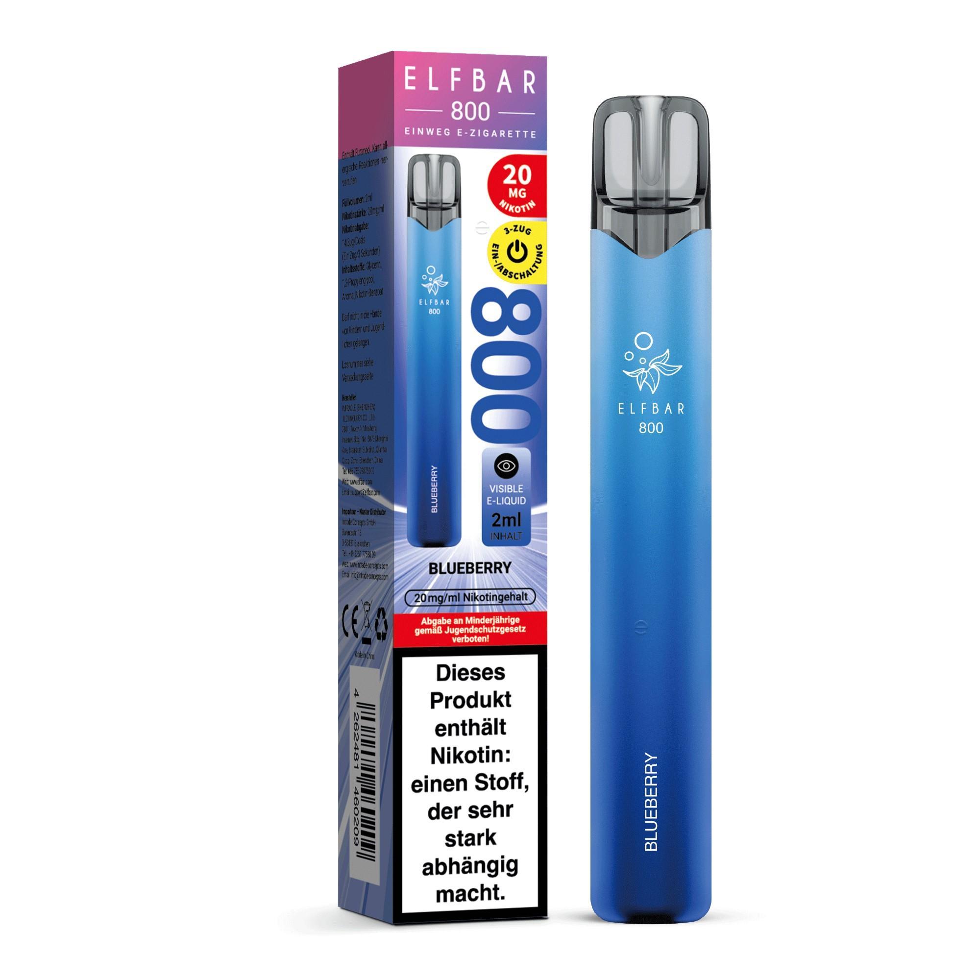 ElfBar 800 Blueberry Sour Raspberry 20mg - 1 x 10 Stück