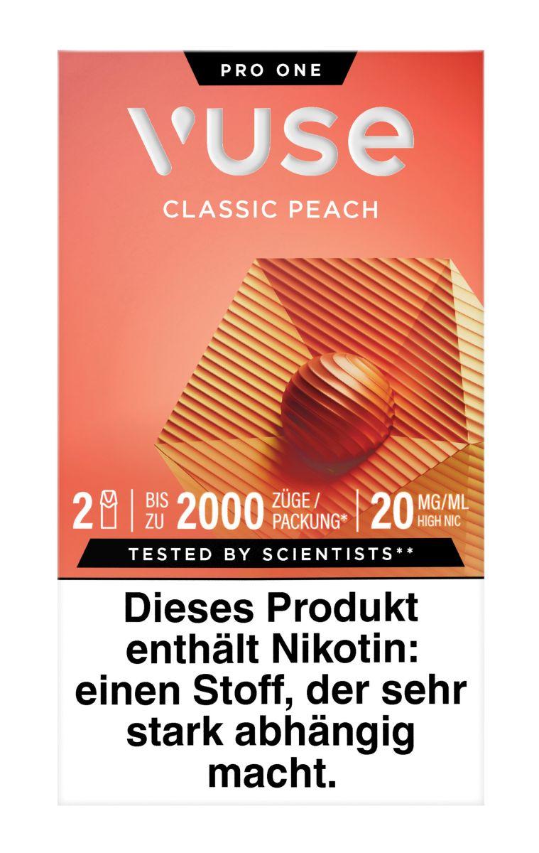 Vuse Pods Classic Peach 20mg Nikotin - Doppelpack (2 × 2 ml) mit Blaubeer-Eis-Aroma
