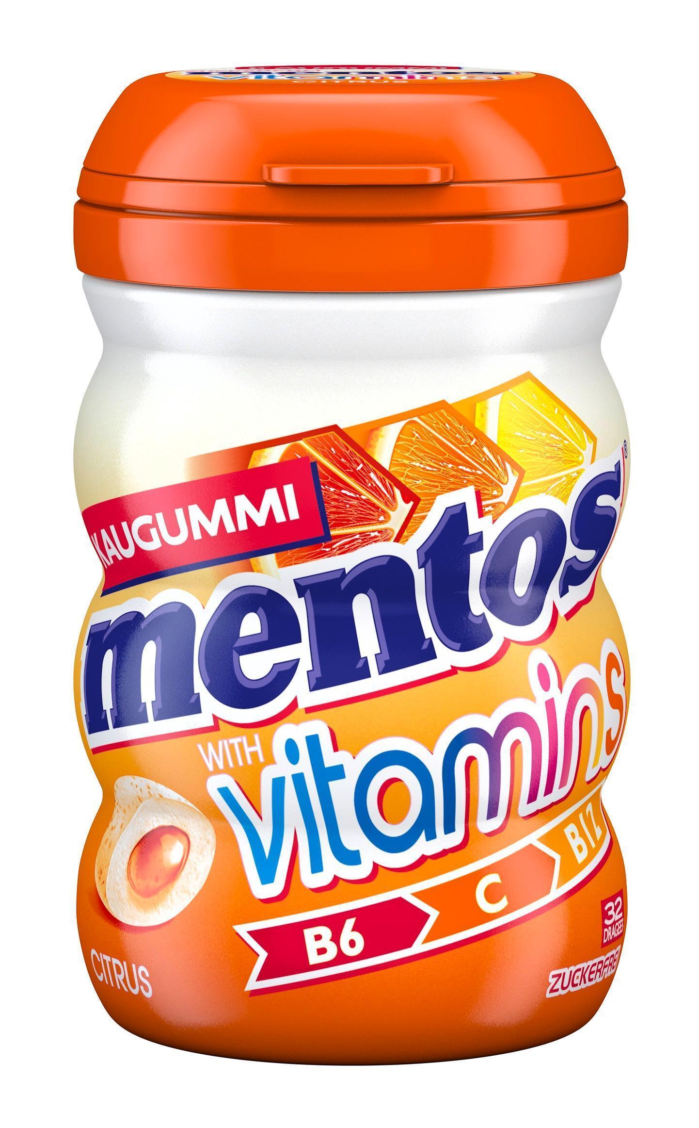 Mentos Kaugummi Vitamins Citrus - 6 Dosen, je 35 Kaugummis