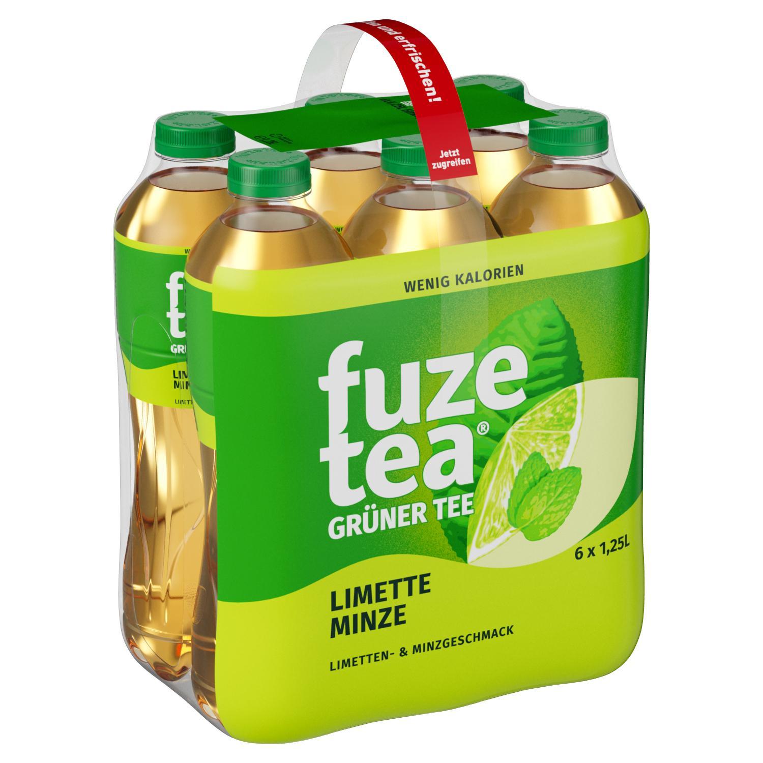 Fuze Tea Grüner Tee Limette Minze - 6 x 1,25l Flasche