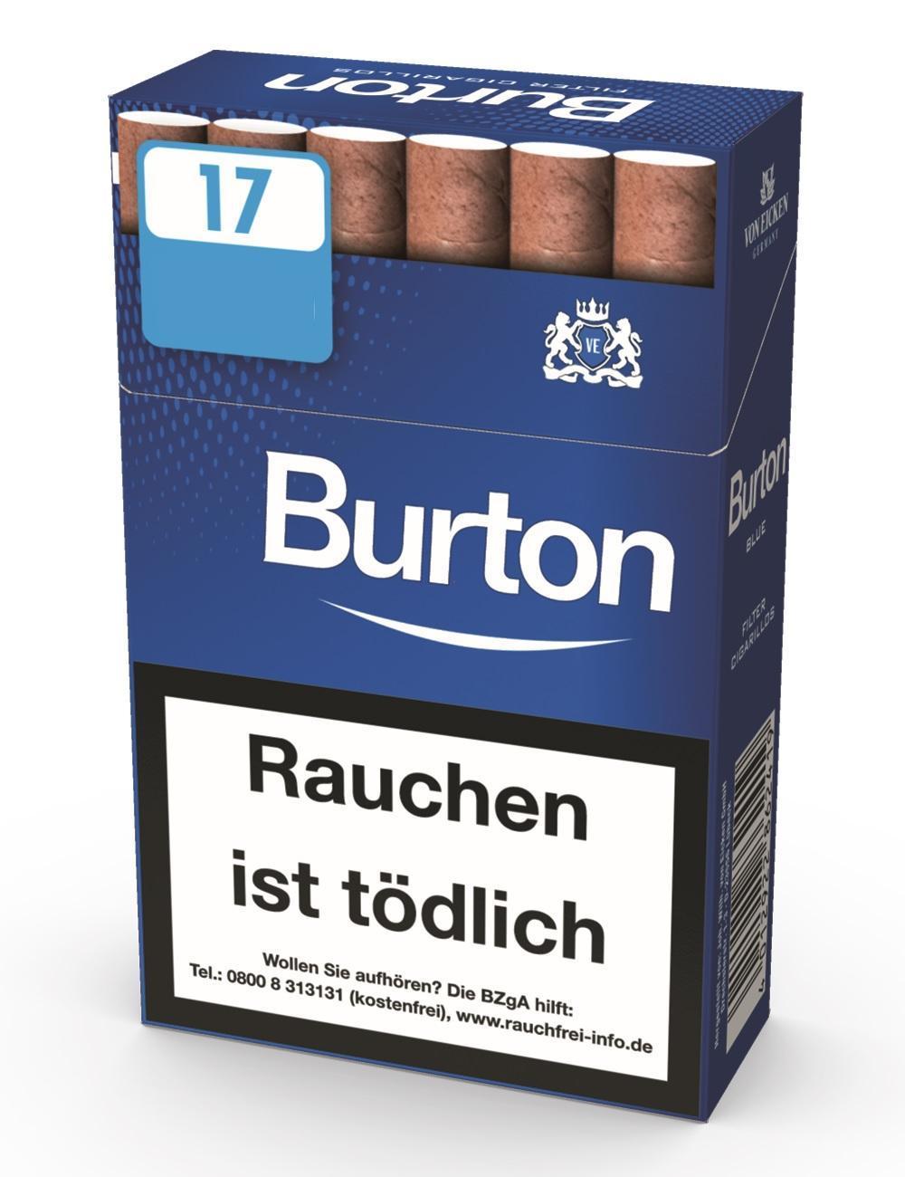 Burton Blue Eco Cigarillos - 10 x 17 Cigarillos