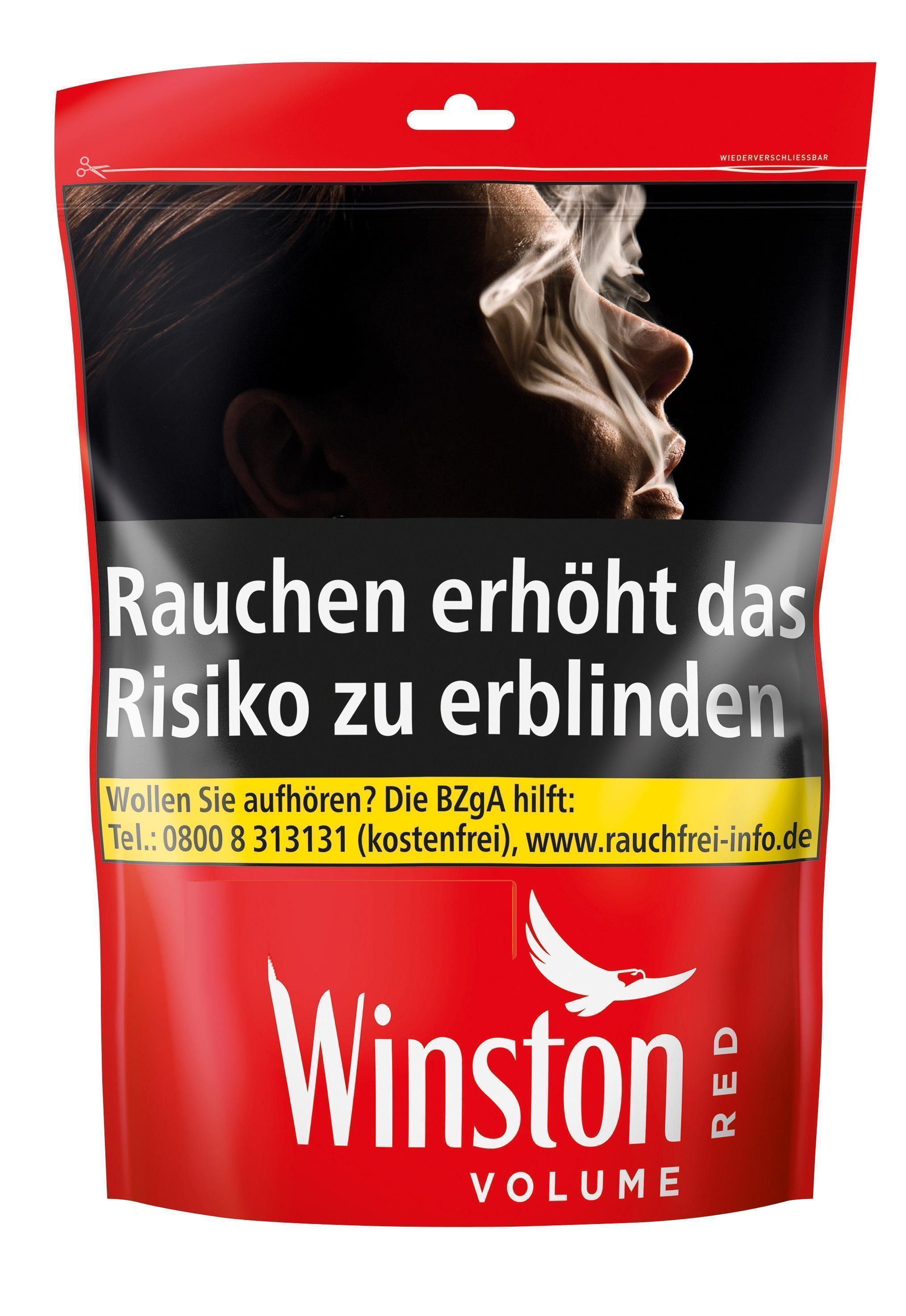 Winston Volumen Tobacco Red - 105g Zip Beutel