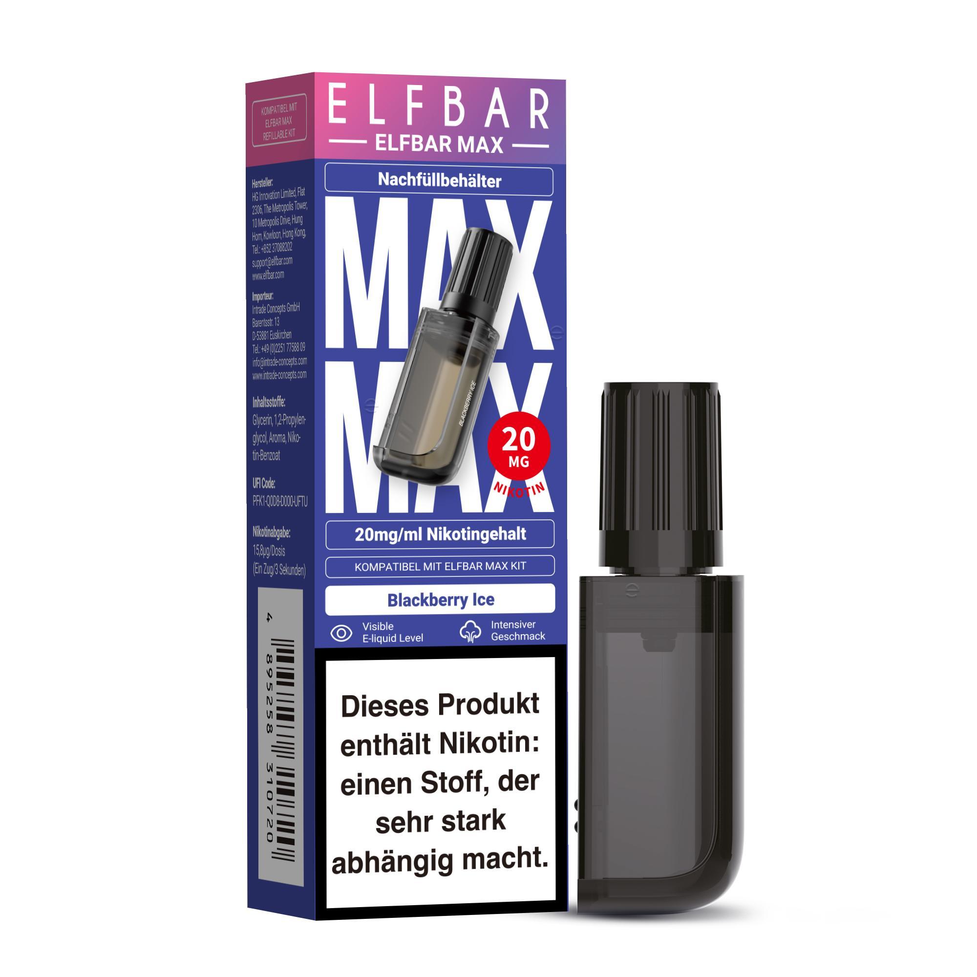ElfBar Max Blackberry Ice 20mg/10ml - 1x10 Pods