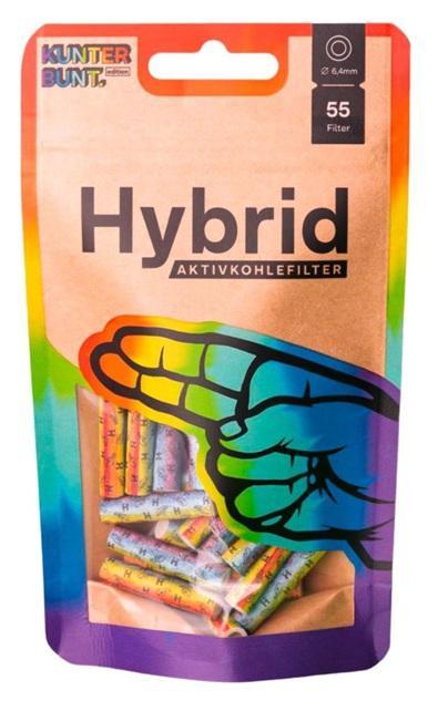 Hybrid Supreme Rainbow Filter Zellstoff/Aktivkohle 6,4mm - 1 x 55 Stück